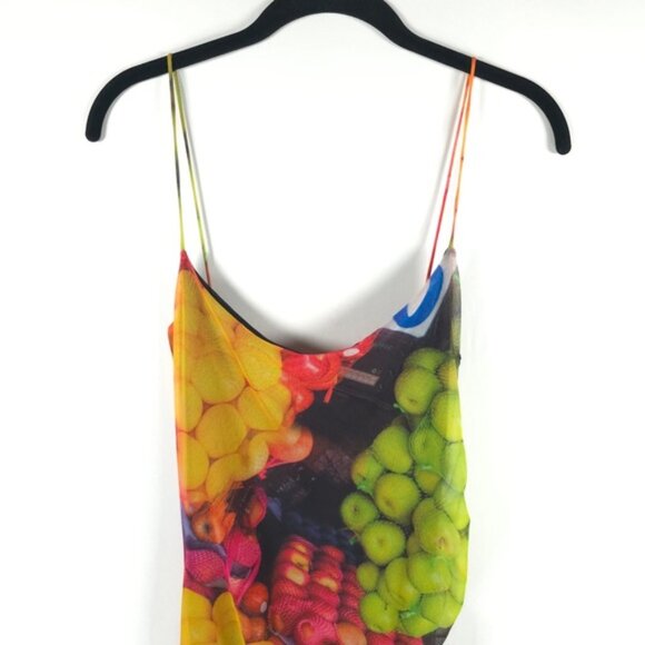 NWT ZARA Ruched Mesh‎ Fruit Stand Strappy Maxi Dress 5039/201 MEDIUM - Picture 8 of 16